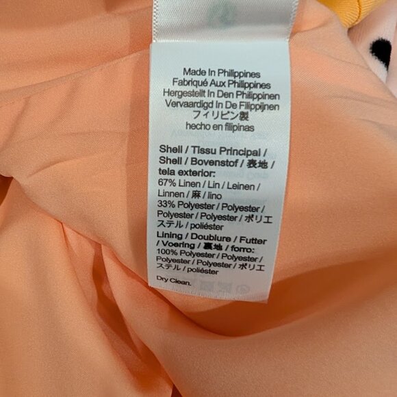 J. Crew Squareneck A-line Stretch Linen Blend Summer Dress Coastal Sunset 2 EUC - Picture 10 of 10